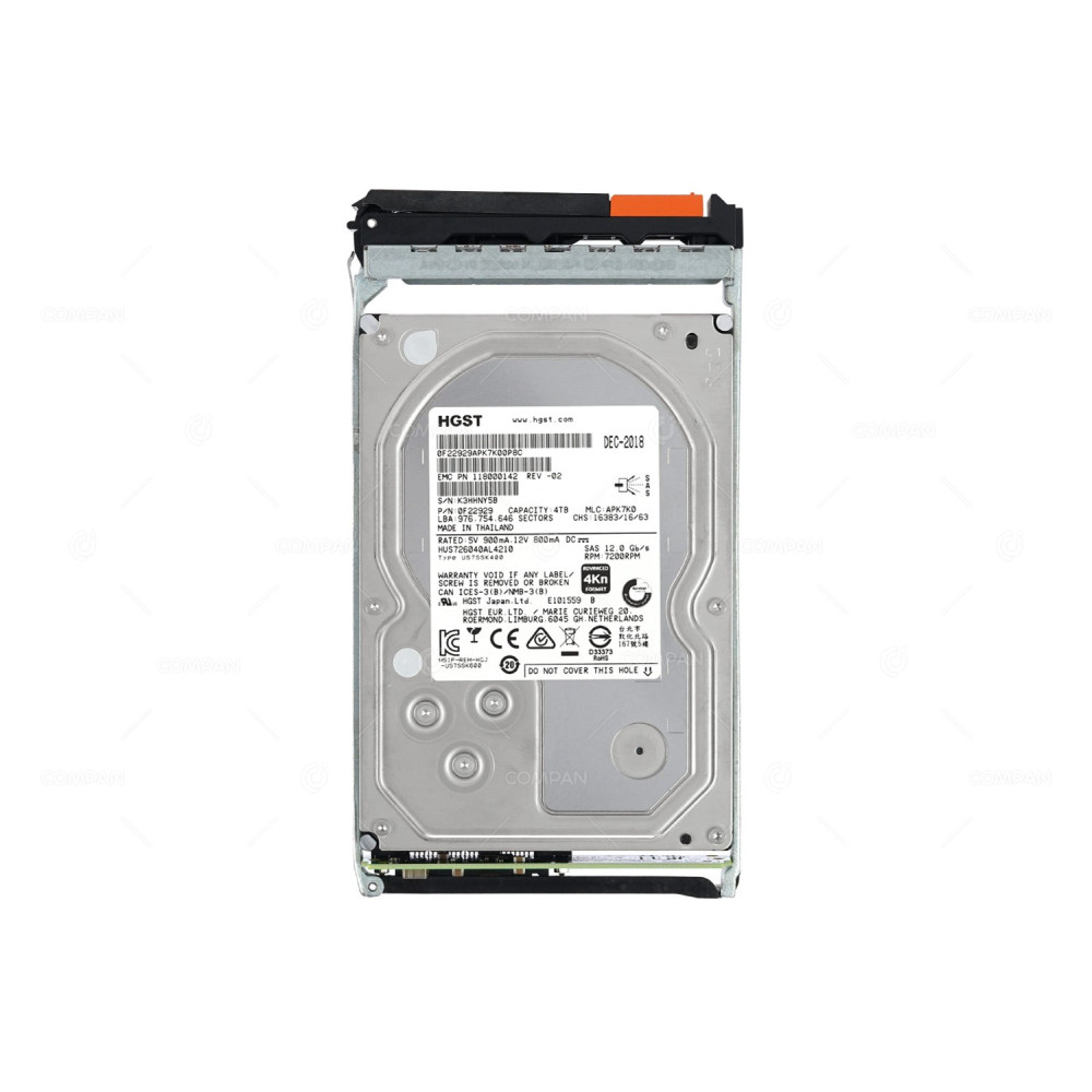 005052430 EMC HDD 4TB 7.2K SAS 6/12G 3.5" LFF